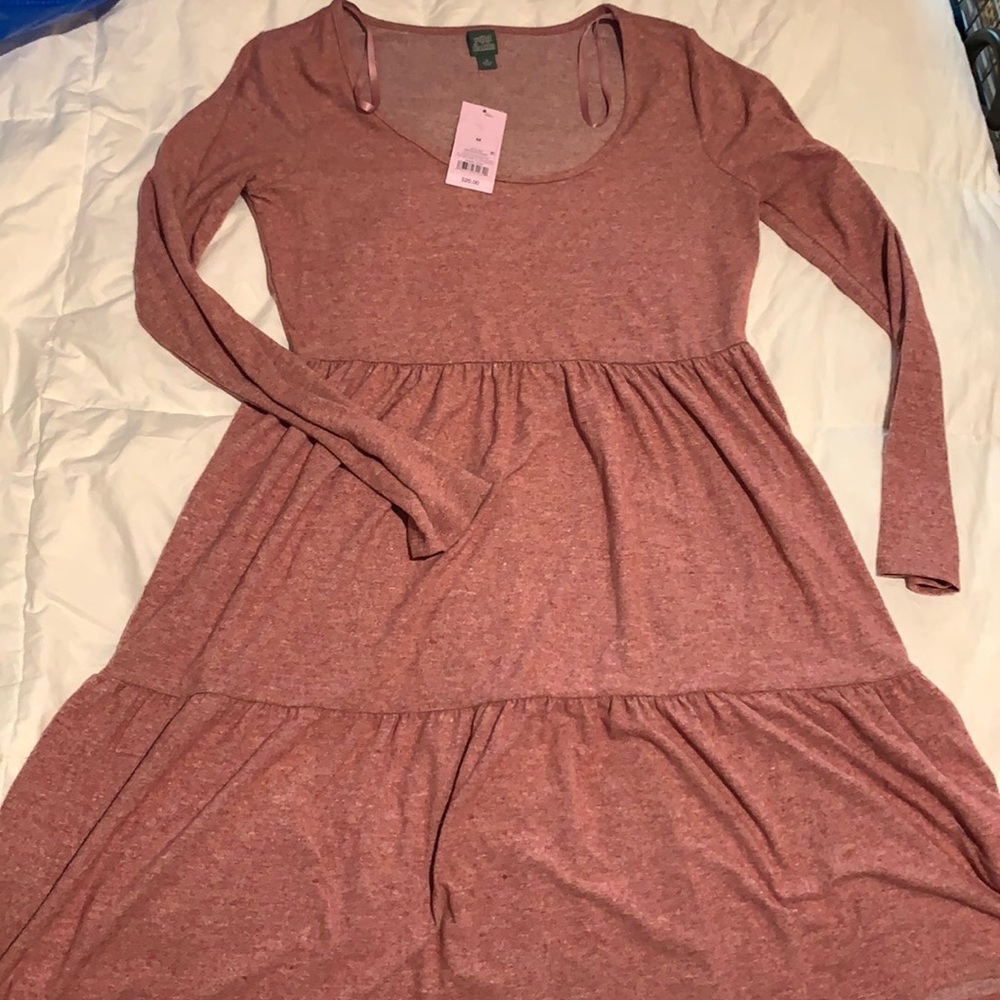 Wild Fable Pink Knit Long Sleeve Dress